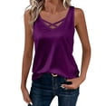 thumbnail image 2 of Uootdi Womens Satin Tank Tops Crisscross V Neck Sleeveless Solid Color Blouses Casual Loose Lightweight Soft Comfy Daily Wear Shirts Gift, 2 of 5