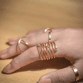 thumbnail image 4 of Maya's Grace Stackable Midi and Knuckle Rings Set for Women, 6-Piece Boho Aesthetic Jewelry in Gold and Silver - Gold, 4 of 4