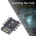 thumbnail image 2 of Concentrador de ventilador de refrigeración PC SATA 1 a 8 12V Toma de corriente Adaptador PCB Controlador de velocidad de 2 niveles Divisor multidireccional Enfriador Concentrador de ventilador de refrigeración Hugtrwg  Para estrenar, 2 of 4