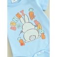thumbnail image 6 of Jxzom Easter Outfit Baby Girl Short Sleeve 0 3 6 12 18 Months Bunny Carrot Romper Flared Pants Bell Bottoms 3Pcs Summer Clothes, 6 of 8