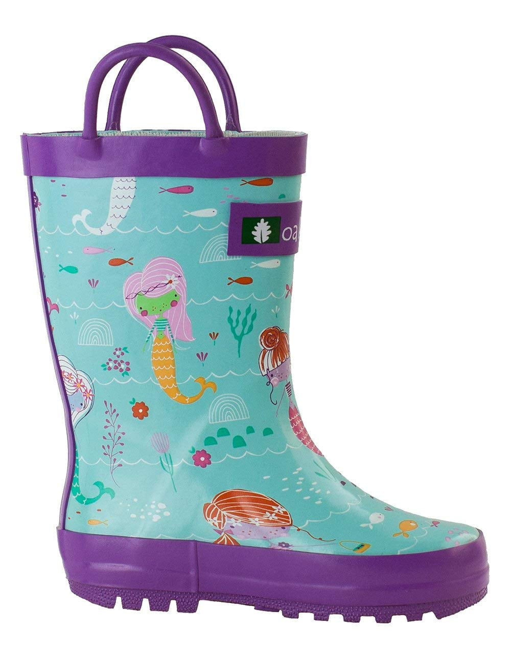 Children's Rubber Rain Boots, Mermaids, 1Y