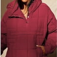 thumbnail image 3 of Sudadera con capucha de color sólido de otoño e invierno, sudadera con capucha de algodón con filete plegable, bolsillo, abrigo de manga larga para mujer, 3 of 6