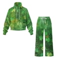 thumbnail image 7 of Renewold Women St. Patrick's Day Long Sleeve Sweatshirts High Waisted Drawstring Pants Holiday Outfits Lounge Sets for Womens Two Piece Fall Outfits, Green Lucky Clover Star, XL, 7 of 7