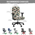 thumbnail image 6 of SCRAWLGOD Daisy Cow Print Black Beige Comfy Office Chair Slipcover Stretch Easy to Remove Swivel Chair Cover Washable Dustproof Desk Rotating Chair Slipcovers, 2 Piece Sets, 6 of 7