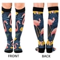 thumbnail image 4 of FORMRS Womens Knee High Socks Casual Long Thick Travel Daily Wear, 1 Pair, Floral Flamingo, 4 of 6