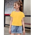 thumbnail image 6 of Arshiner Girls Shirt Crop Tops Short Sleeve Summer Drop Shoulder Batwing Sleeve Crewneck Loose T Shirt Tee, 6 of 6