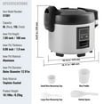 thumbnail image 3 of KFFKFF Large Capacity Rice Cooker, Serves 70 Cups, 15.85 Qt / 15L, Durable Nonstick Pot, Swift Cooking & 12-Hr Warmth Retention, Includes Measuring Cup & Paddle, Ideal for Food Businesses, 3 of 9