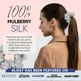 thumbnail image 2 of Blissy Silk Scrunchies (3 Pack) - 100% Pure Mulberry Silk - 22 Momme 6A High-Grade Fibers - Silk Scrunchie for Straight & Curly Hair - Preventing Breakage, Tangling, & Creasing (Silver Skinny), 2 of 7