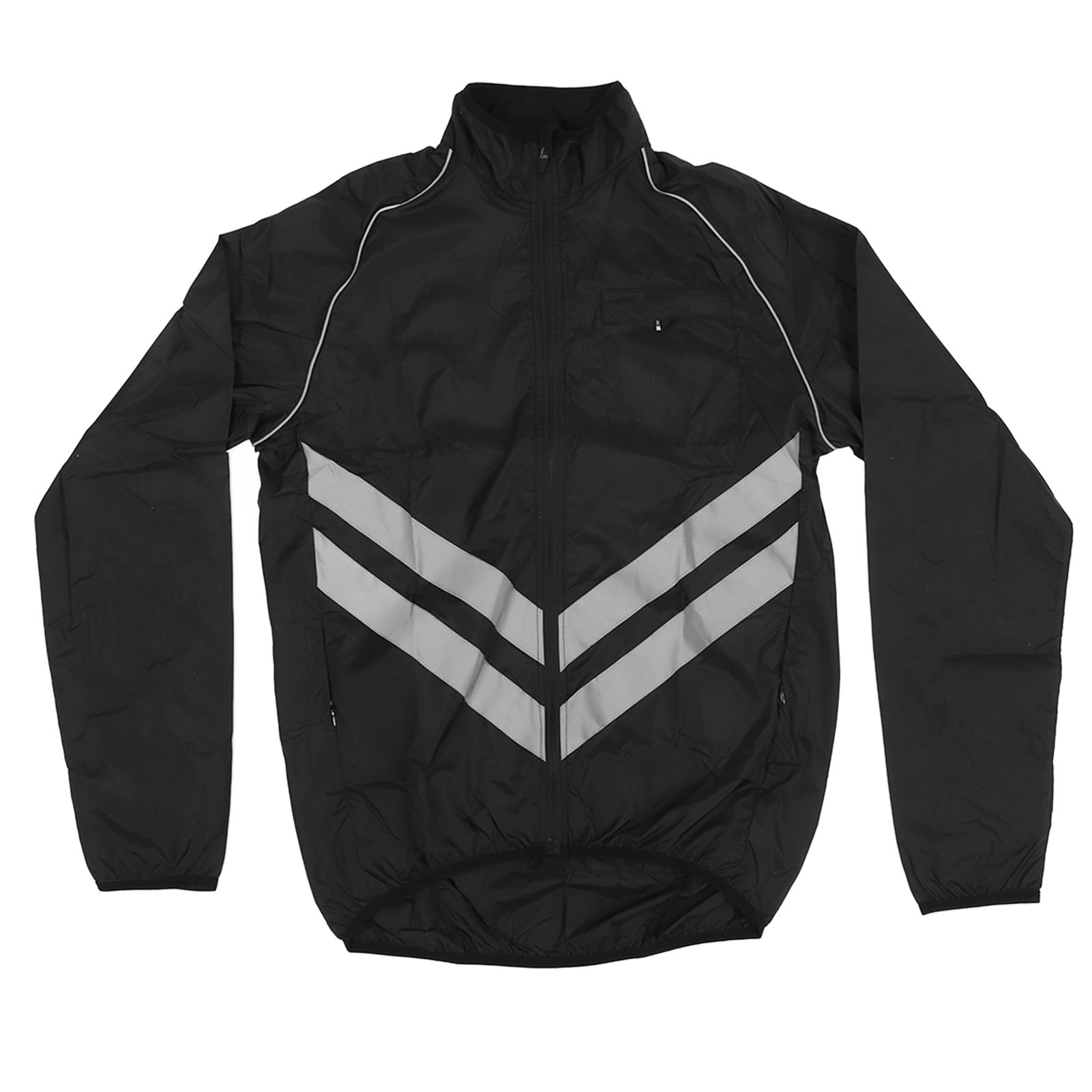 Black reflective cycling jacket discount