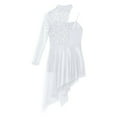 thumbnail image 5 of iiniim Big Girl's Lyrical Dance Dress Modern Contemporary Ballet Dancewear Ballerina High-Low Skirt Size 6-16 A White 14, 5 of 7