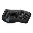 thumbnail image 1 of Adesso AKB-450UB - Ergonomic Keyboard with Built-in Touchpad, Wired, Multimedia Hotkeys, Split Keys Design, Built-in Palm Rest for Comfort - Compatible for PC & Windows XP/7/8/10, 1 of 7