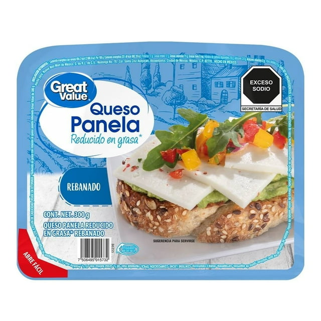 Queso Panela Great Value reducido en grasa rebanado 300g