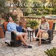 thumbnail image 7 of LayinSun 5 Pieces Patio Furniture Sets with Fire Pit Table, Outdoor Wicker Conversation Set with Swivel Chairs and 6" Thick Cushion for Deck Garden Backyar, 7 of 7