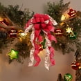 thumbnail image 4 of Luoshdecor Extra Large Christmas Bows,Decorative Winter Xmas Tree Toppers Bow with Streamer for Front Door Indoor Wall Decoration Supplies Ornament 34x11in, 4 of 6