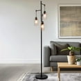 thumbnail image 4 of FINE MAKER Modern Black Floor Lamp, 3 Light Glass Shade Bedroom Standing Lamp, 4 of 9