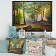 thumbnail image 2 of Designart 'Sunrise Glow Through The Awakening Fir Forest' Traditional Framed Canvas Wall Art Print, 2 of 5