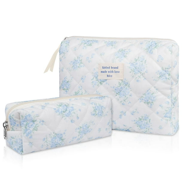 Set de bolsitas de maquillaje Gosect Floral Coquette Aesthetic Blue Rose
