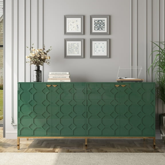 Boyel Living Sideboards & Buffets, Storage Cabinet with 4 Doors for Living Room, Bedroom, Home Office, Green