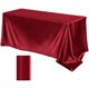 thumbnail image 2 of Mantel de Satén Rojo, Tejido de Poliéster Brillante, Elegante para Bodas, Banquetes, Cenas Familiares, Reuniones de Negocios y Picnics Al Aire Libre. Tamaño 260 X 145 Cm. Fácil de Limpiar., 2 of 6