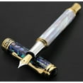 thumbnail image 3 of Xezo Xezo Maestro® 18K Gold Plated Fountain Pen (Medium Nib) - Oceanic White Mother of Pearl  Paua Abalone, 3 of 7