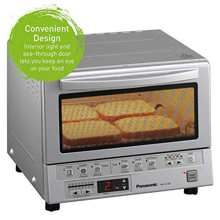  Panasonic NB-G110P-K Toaster Oven FlashXpress with Double  Infrared Heating and Removable 9-Inch Inner Baking Tray, 1300W, 4-Slice,  Black: Home & Kitchen