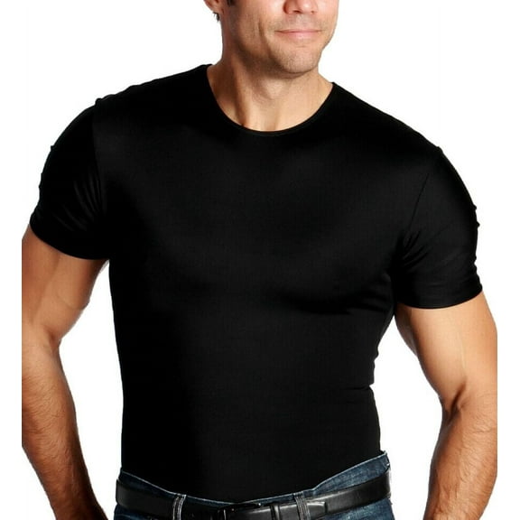 Men's Insta Slim TS0001BT Big and Tall Slimming Compression Crew Neck Shirt (Black 4XL)