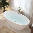thumbnail image 3 of FerdY Koh Samui 65" Acrylic Elegant Oval Shape Freestanding Soaking Bathtub in Glossy White, 3 of 8