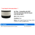 thumbnail image 2 of Air Filter - Compatible with 2007 Chevy Silverado 2500 HD Classic 6.6L V8 LBZ VIN D, 2 of 2