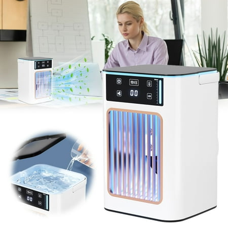 

Hot Sale ZBBMUYHGSA Portable Air Conditioners Fan 3 Speed Mini Air Cooler Personal Air Cooler Humidifier with Large Water Tank 900 Ml Portable Ac Desktop Spray Fan for Home Room Portable Air Cooler