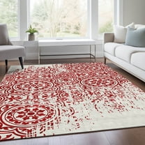 Addison Rugs Chantille Indoor/Outdoor Transitional Medallions Red Washable Rectangle Rug, 9' x 12'