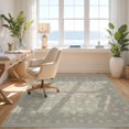 thumbnail image 3 of Design&I 3'x5' Ultra Soft Throw Mat, Sage Interlocking Pink Botanical Blossoms Pale Stems Motif Oushak None Fluffy Washable Easy Care Indoor rug for Bedside Hallway, 3 of 7