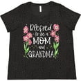 thumbnail image 3 of Inktastic Blessed to Be a Mom and Grandma Pink Flowers Women's Plus Size T-Shirt, 3 of 5