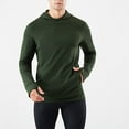 thumbnail image 5 of Timoontee Men's Lightweight Athletic Hooded Sweatshirts Long Sleeve Pullover Tops Outdoor Casual Workout Sweatshirts Solid Hoodies Green XXL, 5 of 6