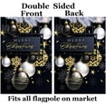 thumbnail image 2 of Merry Christmas Xmas Decoration Balls Golden Snowflake Stars Celebration House Flag 28" x 40" Double Sided Polyester Welcome Large Yard Garden Flag for Patio Lawn Home Outdoor Decor, 2 of 6