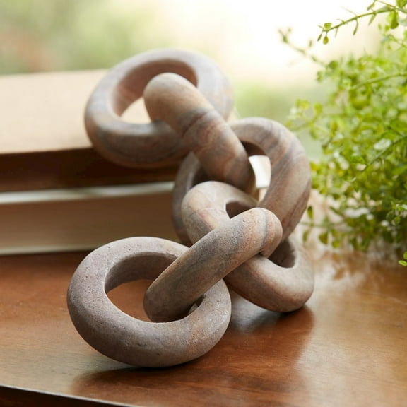 Melrose International LLC Chain Link Decor 11"L Sandstone