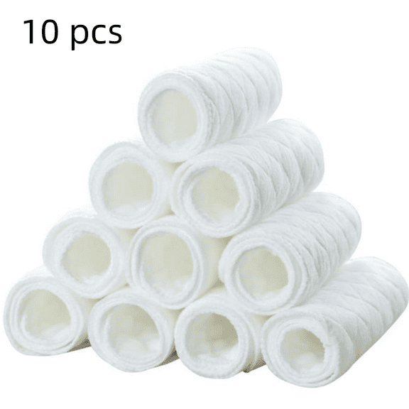 Manss White Newborn Diapers,Diapers Burp Cloth, Thick Six-Layer Washable Absorbent Cotton Diaper for Babies and Toddlers Multi-Use,10 pcs