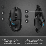 Logitech G502 HERO ماوس ألعاب سلكي عالي الأداء ، مستشعر HERO 25K ، 25600 نقطة لكل بوصة ، RGB ، أوزان قابلة للتعديل ، 11 زرًا قابلاً للبرمجة ، ذاكرة على متن الطائرة ، كمبيوتر شخصي / Mac
