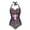 Hippie Floral Mexico Axolotl, variant on Purple Bohemian Floral Black Cat Print Halter Swimwear One Piece Swimsuit with Soft Pad for Women Tummy Control Bathing Suits Monokini for Ladies Summer Swimming, M