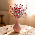 thumbnail image 6 of SSNTSY Red Heart Berry Artificial Flowers - Valentine’s Day Gift Set of Faux Berry Stems for Table, Wedding, Party Decor, 6 Pcs, 6 of 7