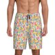 thumbnail image 1 of Balery Watercolor Wildflowers Pantalones cortos de pijama de punto de algodón para hombre con cinturilla y bolsillos-3X-Large, 1 of 6