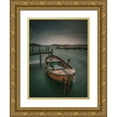 thumbnail image 1 of Larsson, Dan 15x18 Gold Ornate Wood Framed with Double Matting Museum Art Print Titled - Old Fishingboat in the Rain, 1 of 4
