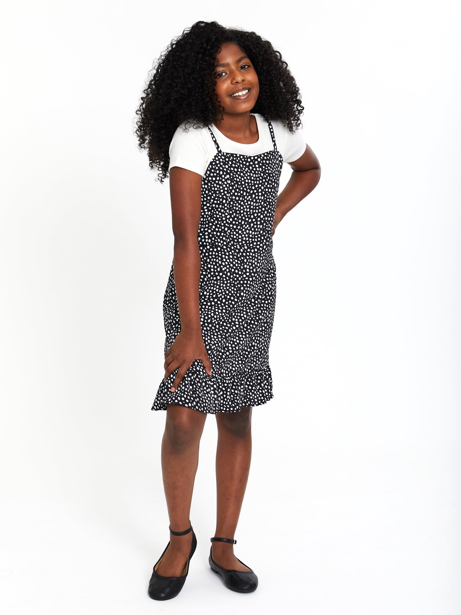 Wonder Nation Girls Short Sleeve Tee & Dress Set, Sizes 4-18 & Plus