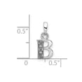thumbnail image 2 of 8mm 10k White Gold Diamond Letter Name Personalized Monogram Initial B Pendant Necklace Pendant for Women, 2 of 2