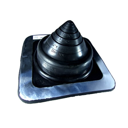 - DEKTITE #2 (DFE102B) SQUARE BLACK EPDM Flexible Pipe Flashing, Roof Jack, Pipe Boot Flashing Dektite (for OD pipe sizes 1/4 - 3