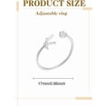 thumbnail image 2 of 1 anillo de sello abierto con letras de plata de la A a la Z para mujer, anillos abiertos de latón con diamantes de imitación para mujer, regalos de joyería personalizados., 2 of 9