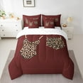 thumbnail image 2 of Homewish Leopard Print Clothes Bedding Comforter Set 7pcs, Fashion Cheetah King Bedding Sets, Teens Girls Women Reversible Bed Sheets, Microfiber Bedroom Decor, 2 of 7