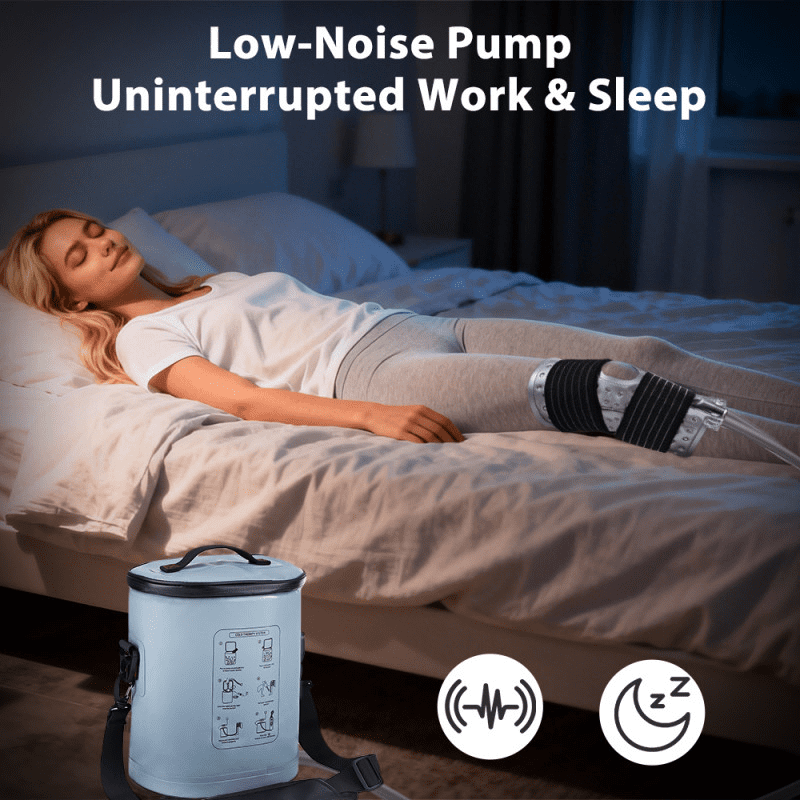Portable Ice Machine for Knee, 14L Collapsible Ice Barrel with Programmable 6 Timer Cold Machine & Secure Straps, Cold Machine Apply to Arm, Ankle, Thigh
