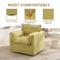 thumbnail image 4 of TROPOW Accent Chair, for Living Room, Upholstered Sofa Chair Reading Chairs for Bedroom, Comfy Modern Chair Linen Fabric Swivel Chair Boucle Chair Single Armchair, Green, 4 of 7