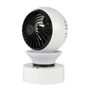 120 degree Auto Oscillating Circulating Fan Cordless Desk Fan with Night Breathing Light 3 Speeds Compact Energy-efficient 2400mAh - Black