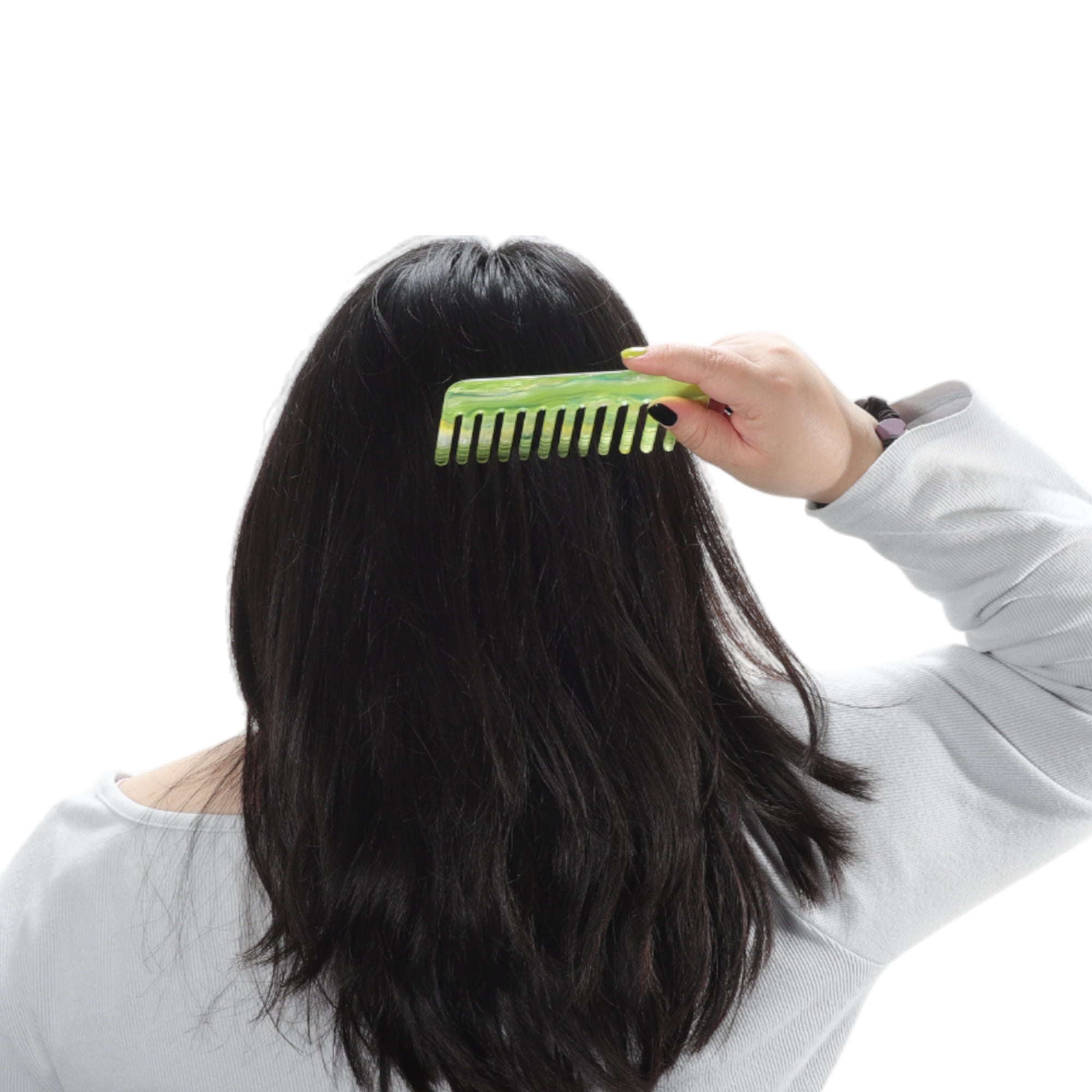 Unique Bargains 1 Pc Vintage Portable Wide Tooth Comb for All Hair Types Green
